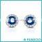 Sterling silver CZ Round Evil Eye Stud Earrings