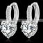 A Level Quality Earrings Ornament Heart Shape Zircon Piercing Thin Stones Two Gold Silver Plated Ear Clip Earrings For Women