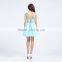 V-1046-1 blue light V-neck with embroidery mesh fashionable beads prom dress 2016