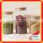 Recycled glass herb storage jars for glass spice jar with lid for glass jar with bamboo lid