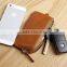 Factory supplier genuine leather case for car keys with zipper