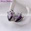 New Big Amethyst Purple Zircon Crystal Stud Earrings for Women Platinum Plated Gold Earring Gold Earrings