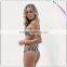 Sexy metallic brazil flag metallic bikini swimwear for girls