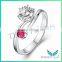 Fashion Ruby Rings 925 Sterling Sliver Moissanite Diamond Wedding Rings for Women