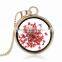 Beautiful real flower necklace for women gold chain glass bottle wishing pendant Plant specimens fancy necklace