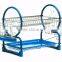 Kawachi Stainless Steel Chrome 2 Tier Dish Drainer Rack Glass Utensil-Blue