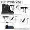 Hard jaws rotary fly tying vise, fly fishing vise