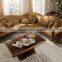 Superior And Luxurious Brown Color Wooden Hand Made Corner Sofa Set With Cushions/Pillows(MOQ=1 SET)