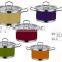 Colorful stainless steel casserole pot soup pot