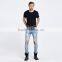 Korea Style Men Ripped Jeans Washed Ankle Destroyed Pants