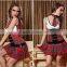 Fancy Sexy Lingerie Cosplay School Girl Strapless Pleated Mini Dress Suit 3pcs