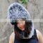 CX-C-01F Genuine Fox Fur Knitted Hats and Scarf Sets