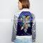 MGOO Customized Satin Floral Embroidered Bomber Jacket Streetwear Raglan Sleeve Autumn Coat Women