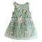 F10031A summer printed chiffion dress girls one piece dress new girls flower dress