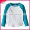 Long sleeve raglan cheap price china wholesale mixed color round bottom t shirt