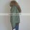 Myfur MA1 Bomber Jacket Classic Aviator Military Style Flight Jacket with Detachable Fur Collar