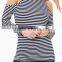 Runwaylover EY2188B Off-Shoulder Women Long Sleeve Stripe T-Shirt Custom Fashion T-Shirt