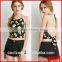 Fashion fully lined print top wholesale halter sexy woman crop top