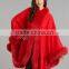 2017 New Product Noble Cape Brand Name shawl Hand Made Wholesale Cashmere And Fox Fur Trim Cape