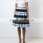 Custom new Latest Women Skirt Design Striped Pleated Skirts,ElegantCasual Cotton Pleated Skirts for Women