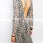 CHEFON Leopard print elegant long evening dresses