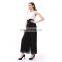 Latest Design Woman Black Loose Fit Chiffon Pant With Zip Front