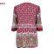 Aged Woman Square Neckline Ethnic Paisley Print Border Blouse from GuangZhou