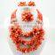 Nigeria beaded jewelry set for weddingAfrican lady necklaceHotsle coral beaed jewelry