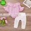 2019 Striped Print girls Long Flare Sleeve Romper Tops & baby White Hole Pants Outfits 2pcs set free ship