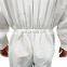 Disposable waterproof hospital isolation personal protective hooded coverall hazmat suit with Elastic Cuff