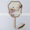 Chinese Style Multi-pattern Silk Embroidery Dual-faced Handmade Fan With Wooden Handle And Tassel Pendant(19*35cm)