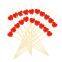 Decoration Fruit Eco-friendly Heart Shape Bamboo Picks Party Cocktail Bead Sticks