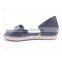 Fashion casual style flat women espadrilles buckle strap shoes within straw outsole