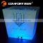 square shining glowing wine plastic led lighted ice bucket