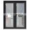 USA Standard thermal insulation Aluminum Double Pane French Louver Door with blinds glass Exterior Used