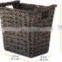 Hand-woven plastic rattan with sturdy wood handles bedroom bathroom kitchen storage baskets