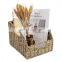 HBK rectangular cane slim tower gifts christmas seagrass organizer plastic insulated  bookshelf storage baskets with lid