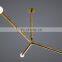 Modern European and American family hotel decoration lighting brass metal industrial style arrow large linear chandelier