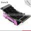 Purple professional rolling trolley makeup case with compartments for nail polishing artist