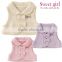 Japanese wholesale products high quality cute ribbon baby vest winter clothes kids wear toddler clothing children infant