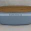 eco friendly bamboo fiber bread bin with bamboo lid, 35.5*20.2*13.5CM