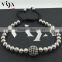 2016 Hot sales stainless steel unisex adjustable friendship beads bracelet