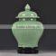 Blue ginger jar embossed mason jar made in China