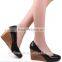 2015 new style high heel wedge sandals