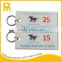 Rectangular custom metal printing logo key tags with 30 mm keyrings