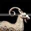 Meaningful fashion jewelry gold plated zinc alloy Chinese zodiac goat brooch