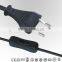 Factory price European standard EU 2 pin plug power cord 303 inline with switch