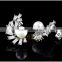 charming unique design shining cz setting indian pearl earrings