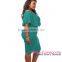 Cheap Wholesale Green Plus Size Ruffle Lace Up Girl Daily Wear Dress
