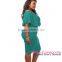 Hot Sale Wholesale Rose Ruffle Lace Up Plus Size Pencil Dress